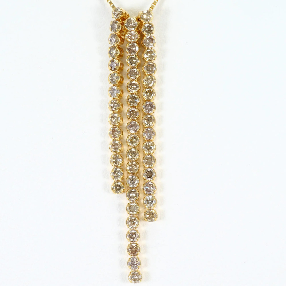 18K (18-karat) Yellow Gold Necklace with Brown Diamonds (0.35ct and 0.40ct), ...